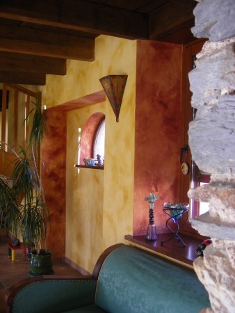 Patines sur enduit structuré